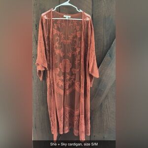 She + Sky dusty red cardigan, great condition